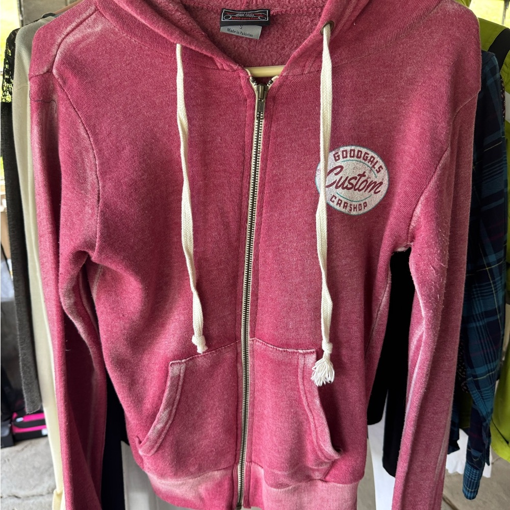 Good Guys Custom Car Shop Women's Pink Zip Hoodie